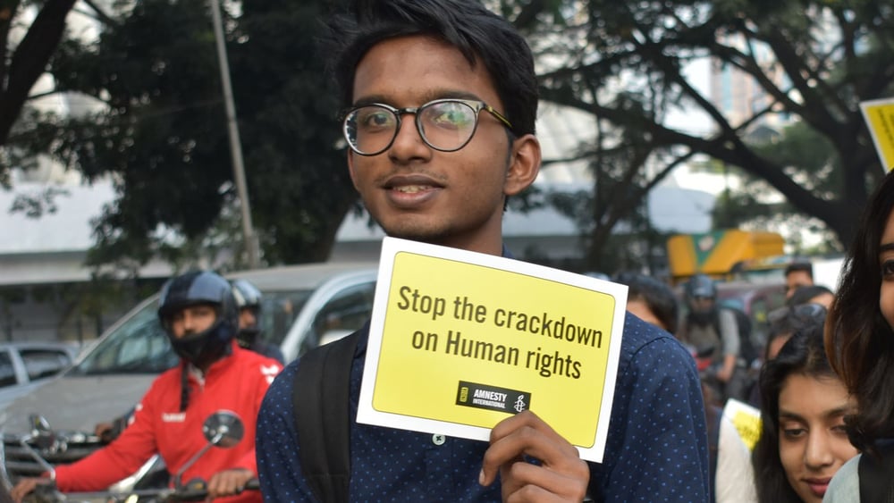 Marsch für Menschenrechte in Bangalore, Indien, am Tag der Menschenrechte, 10. Dezember 2018. © Amnesty International India