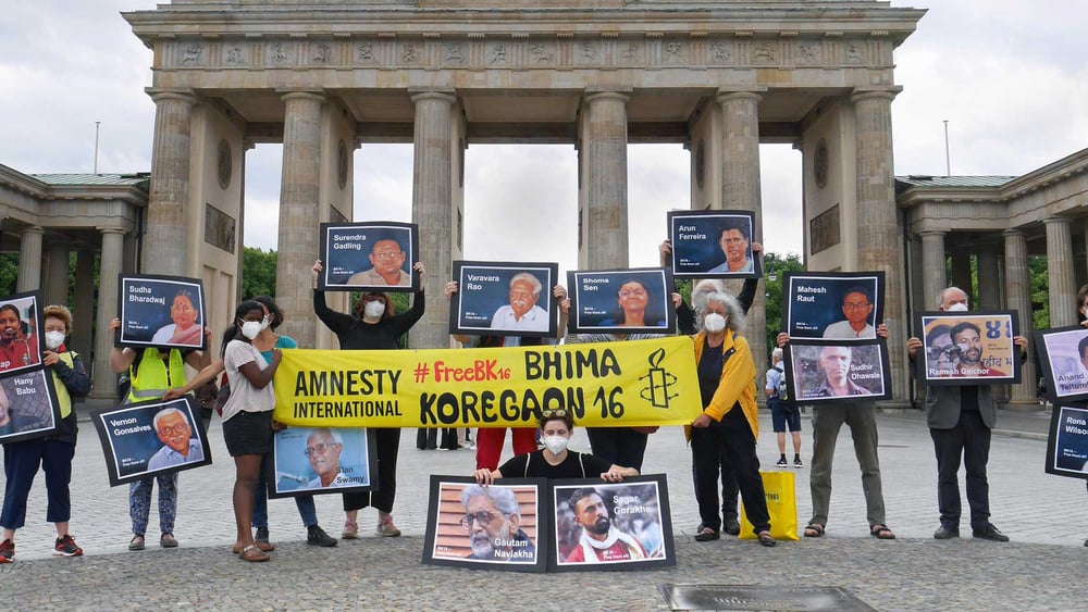 Aktion für Bhima Koregaon in Berlin. © Amnesty International, Foto: Toralf Albrecht