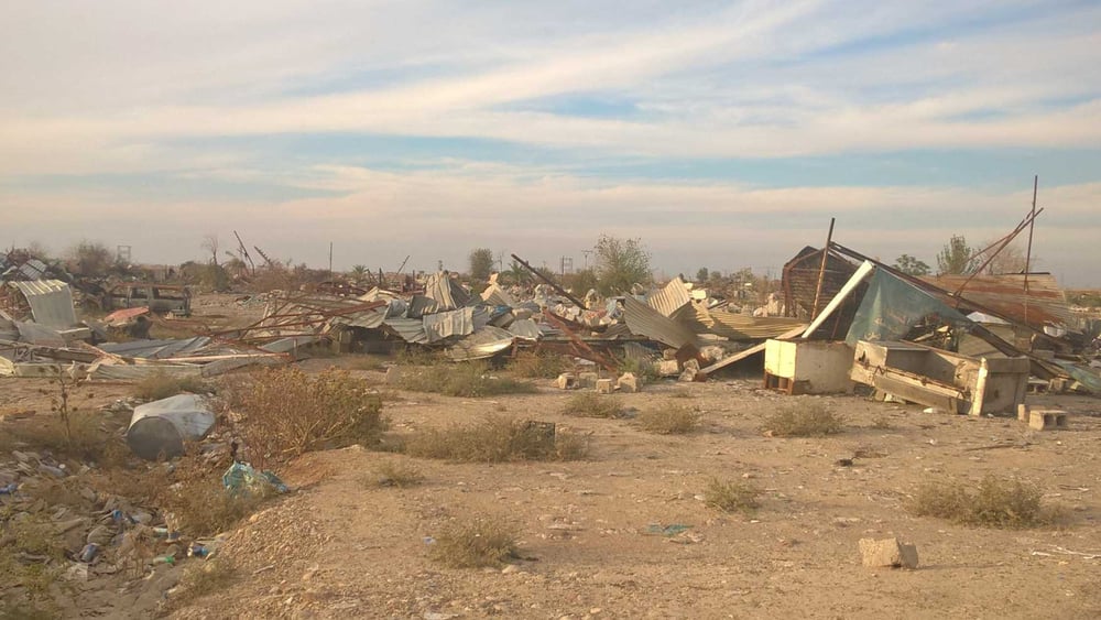 Dem Erdboden gleichgemacht: Das Dorf Maktab Khaled in der Nähe von Kirkuk. © AI