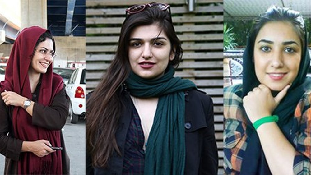 Bahareh Hedayat, Ghoncheh Ghavamai und Atena Faraghadani, drei iranische Aktivistinnen im Gefängnis © Privat
