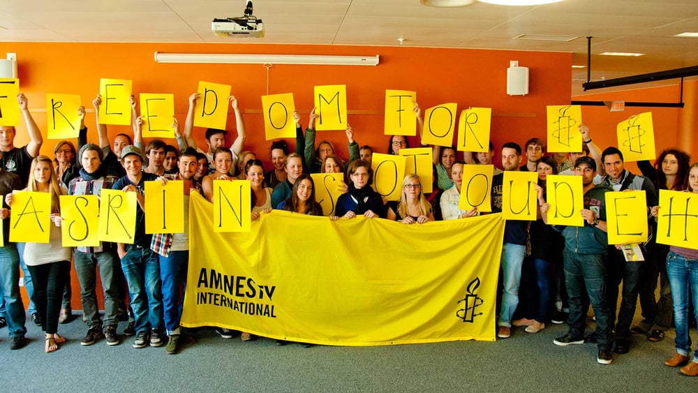 Aktion von Amnesty in Münchenstein für die Freilassung Nasrin Sotoudehs 2012. © Amnesty International