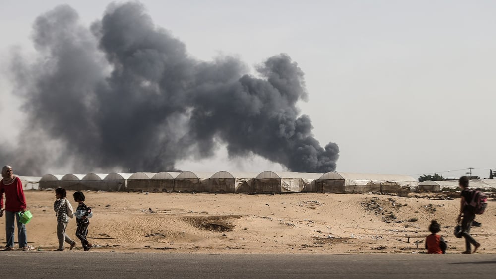 Bombardierte "Sicherheitszone" bei Rafah © Ali Jadallah/Anadolu via Getty Images
