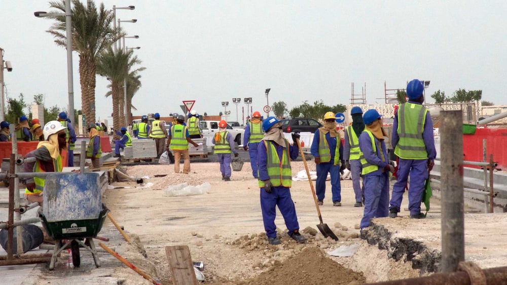 In Katar arbeiten Zehntausende Arbeitsmigranten auf den Baustellen, die insbesondere für die Fussball-WM 2022 erstellt werden. © Amnesty International