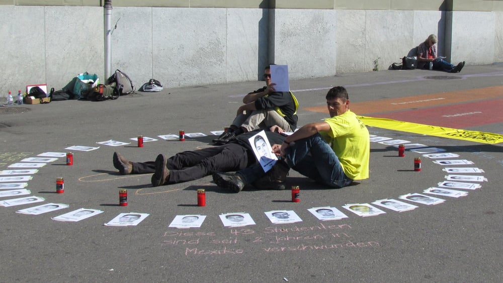 Amnesty-Aktion zum Gedenken an die verschwundenen Studenten von Ayotzinapa. Bern, 24. September 2016 © Amnesty International