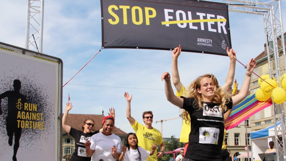 Amnesty International Aktion in Bern am internationalen Tag zur Unterstützung von Folteropfern 2016 © Amnesty International