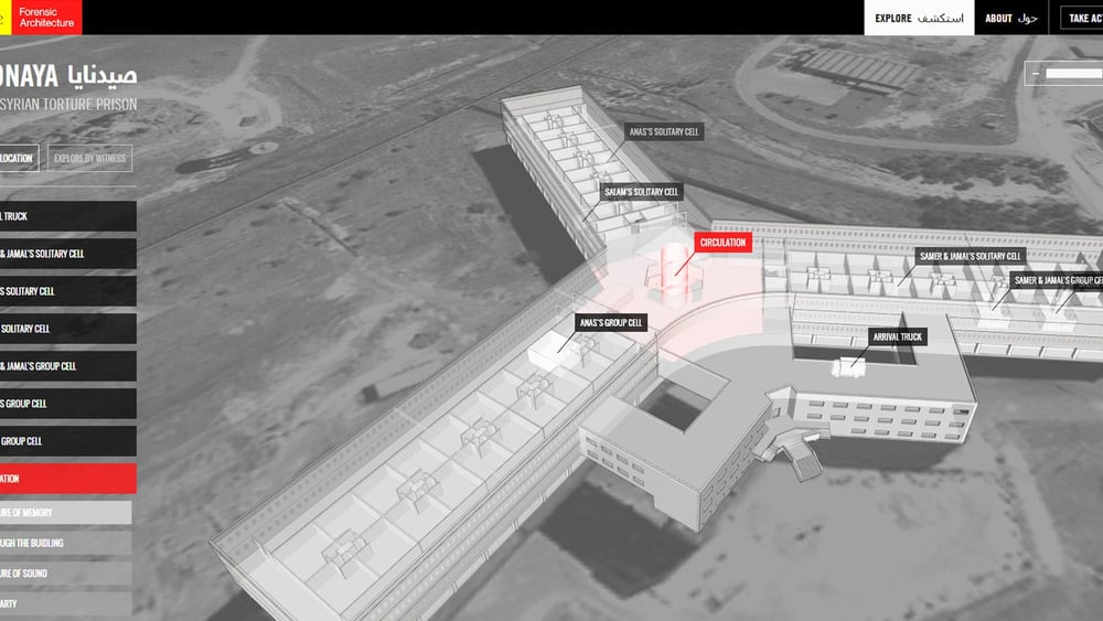 SpezialistInnen von «Forensic Architecture» haben eine virtuelle 3D-Ansicht des Militärgefängnisses Saydnaya erarbeitet.