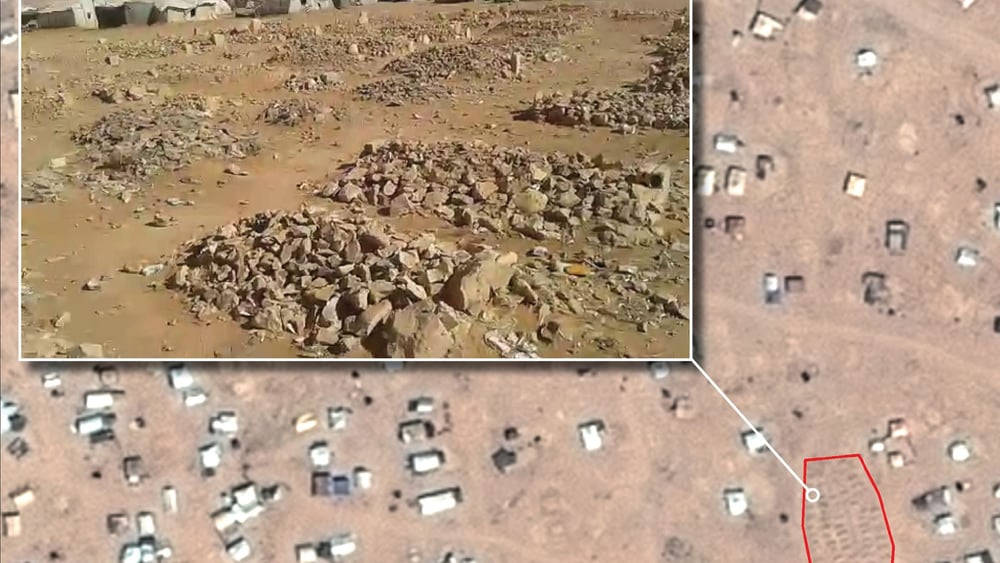 Luftaufnahme von Gräbern aus dem syrisch-jordanischen Grenzgebiet © CNES 2016, Distribution AIRBUS DS