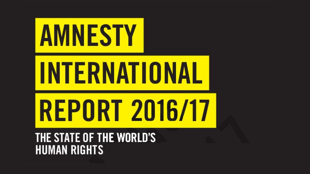 Der Amnesty International Report 2017/17 behandelt die Menschenrechtslage in 159 Ländern weltweit. Der Bericht zu Syrien ist angesichts der zahlreichen Menschenrechtsverstösse und Kriegsverbrechen sehr lang geworden. © AI