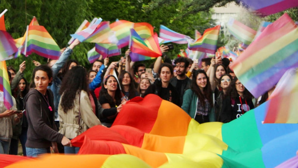Studierende in Ankara demonstrieren für ihr Recht auf Würde und Gleicheit. © ODTU LGBTI+