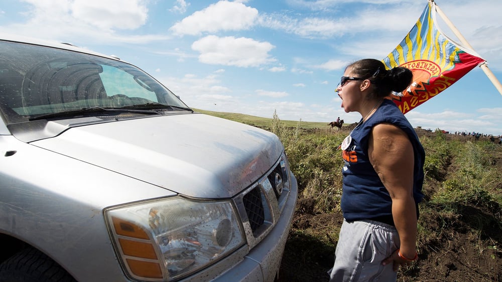 Bei den Protesten gegen die Dakota Access Pipeline (DAPL) in der Nähe von Cannon Ball im Norden von Dakota, September 2016 © ROBYN BECK/AFP via Getty Images)