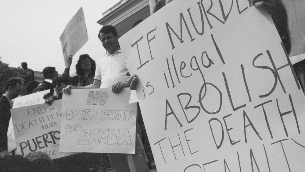 Aktivist*innen von Amnesty USA demonstrieren für die Abschaffung der Todesstrafe. © Amnesty International