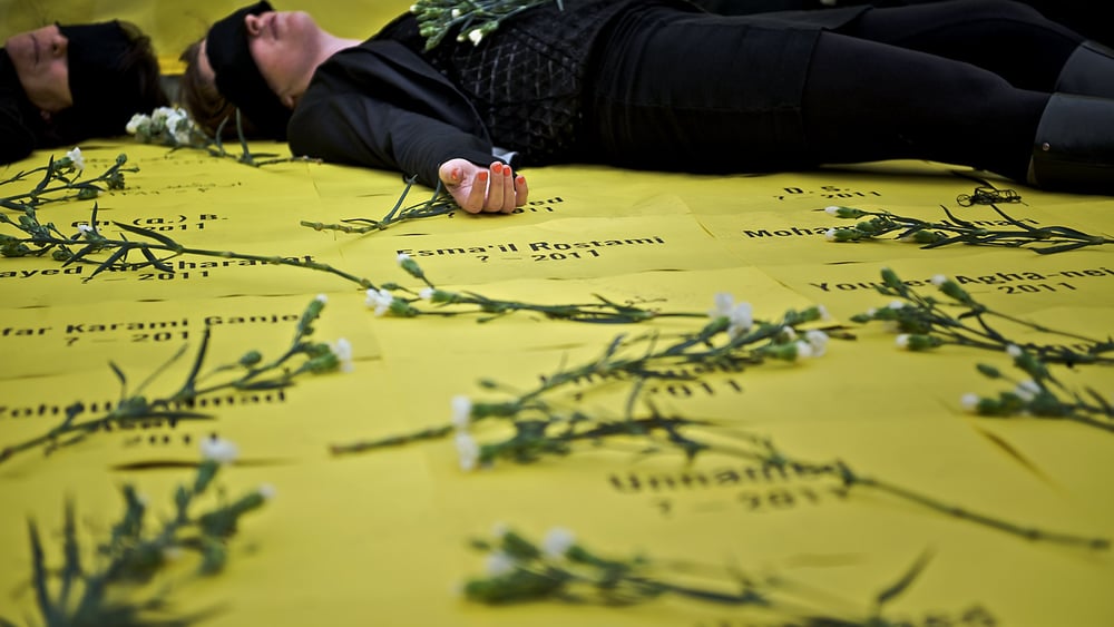 Protestaktion gegen die Todesstrafe. © Amnesty International Schweiz