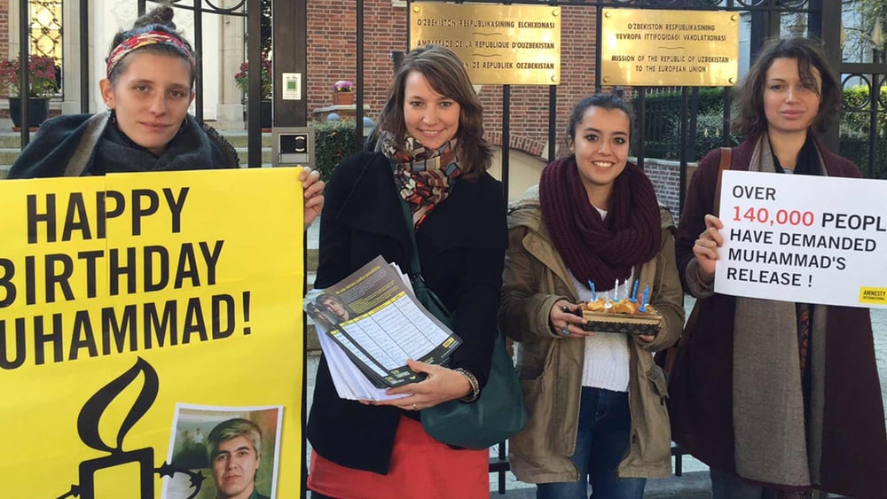 Kein Empfang für Amnesty International bei der usbekischen Botschaft in Brüssel. © AI