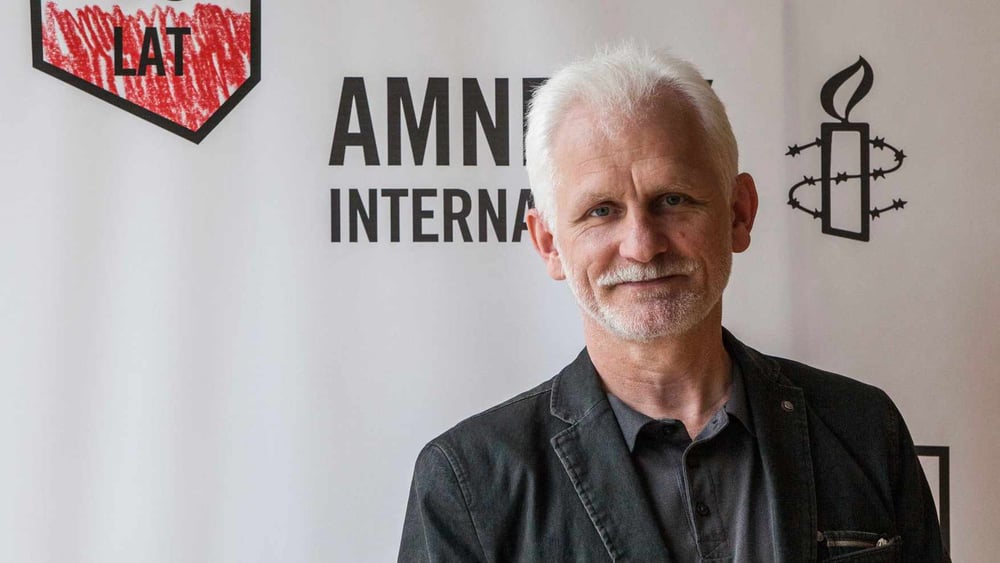 Ales Bialiatski, Friedensnobelpreisträger und Gründer der Menschenrechtsorganisation Viasna. © Amnesty International