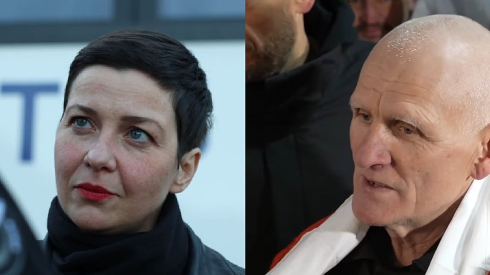 Maryia Kalesnikawa und Ales Bialiatski © Hochu Zhit / Telegram; Radyio Svaboda / YouTube