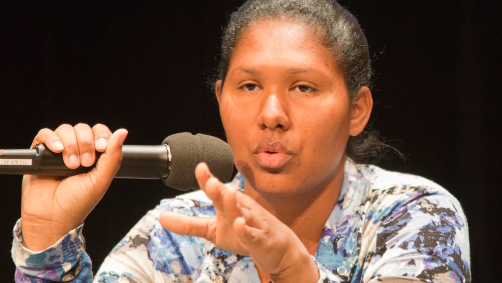 Diana Fonseca an der Generalversammlung von Amnesty Schweiz. © Marcel Hagmann / AI