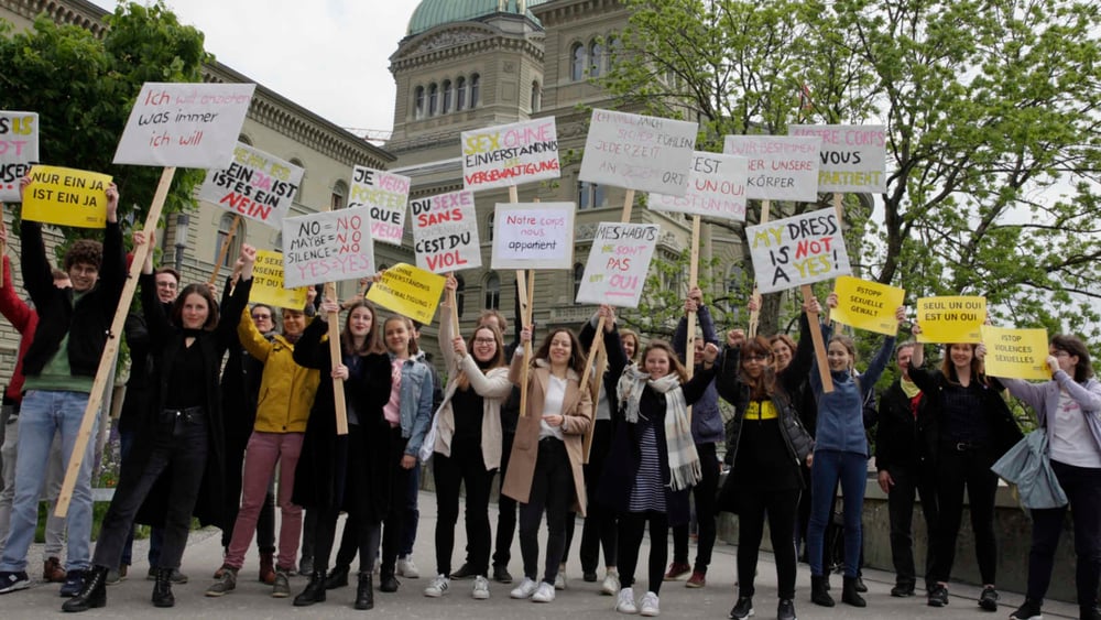 Nur ein Ja ist ein Ja: Aktion in Bern. © Amnesty International