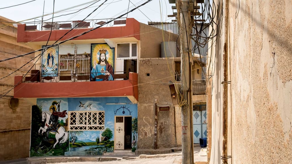 Wandbild des St. Georg, Marienfigur in Dohuk © Klaus Petrus