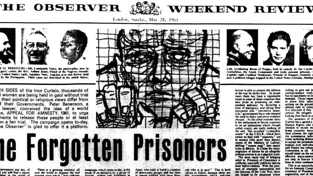 «The Forgotten Prisoners» – Der Artikel in «The Observer» vom  28. Mai 1961 stand ganz an Anfang von Amnesty International. © Guardian News and Media Limited