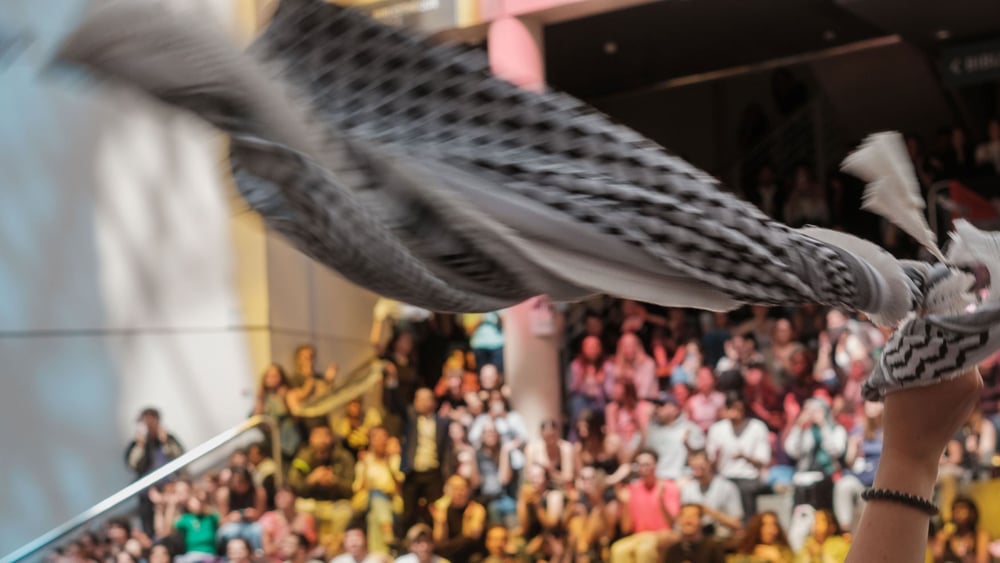 Die Student*innen der Universität Genf besetzten das UniMail-Gebäude im Mai 2024 während fast einer Woche, bis es geräumt wurde. © Enrico Gastaldello