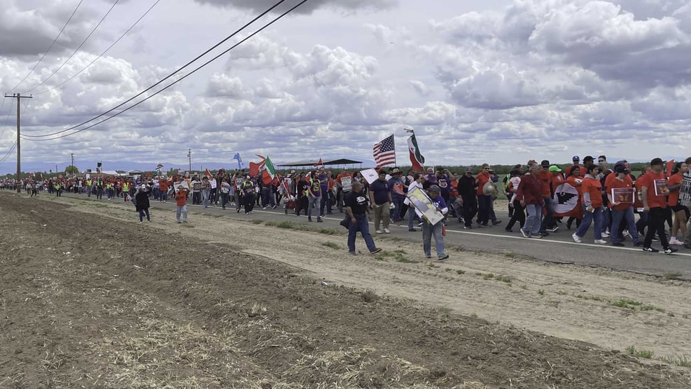 Arbeitsmigrant*innen sind von den Abschiebungen besonders betroffen. Im März protestierten mehr als 5000 Menschen in Kalifornien für ihre Rechte. © Arndt Peltner