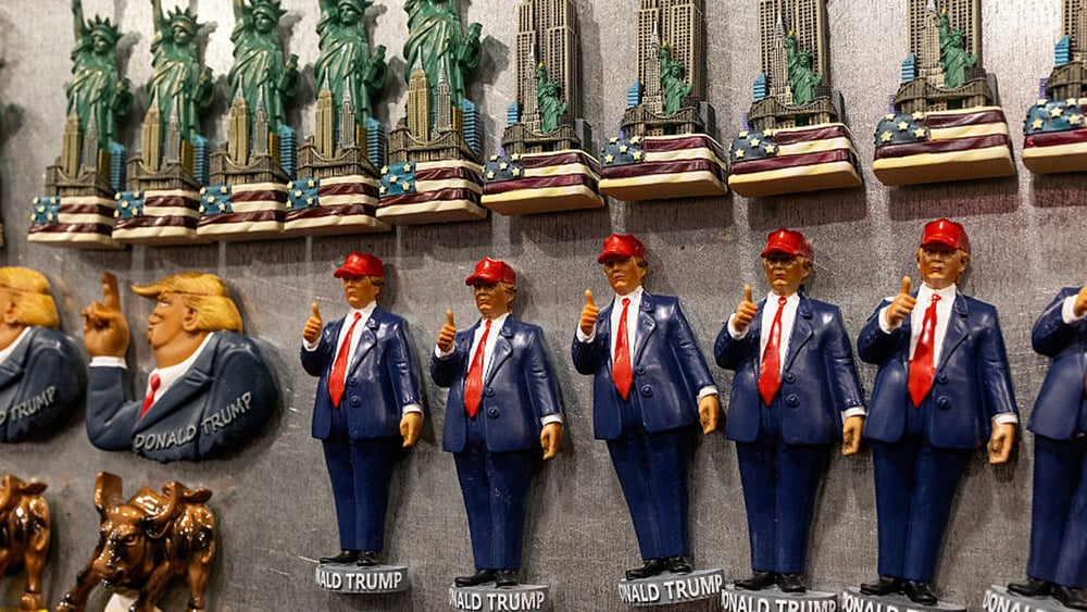 Donald Trump-Gadgets gibt es in allen möglichen Formen und auf unendlich vielen Gegenständen.  © Andrew Lichtenstein / Corbis