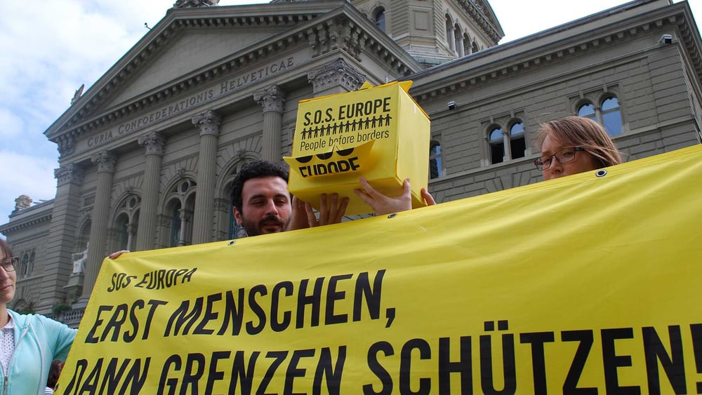 Kundgebung vor dem Bundeshaus September 2015 © Amnesty International