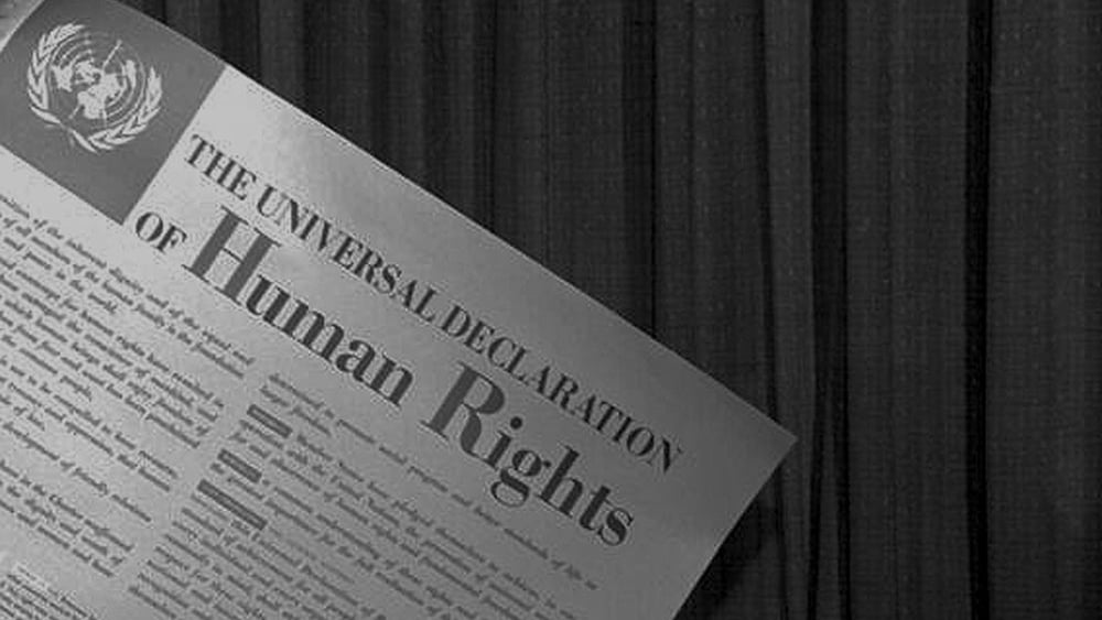 Ausschnitt von der Allgemeinen Erklärung der Menschenrechte.