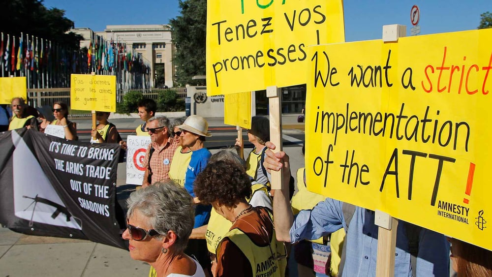 NGO-Delegierte aus aller Welt nahmen an der Konferenz des Arms Trade Treaty (ATT) in Genf teil. © AI/Samuel Fromhold