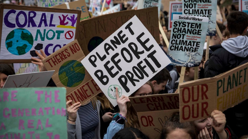 Der Klimawandel hat gravierende Auswirkungen auf die Menschenrechte. Im Bild: Klimastreik in London, März 2019. © Amnesty International (Photo: Richard Burton)