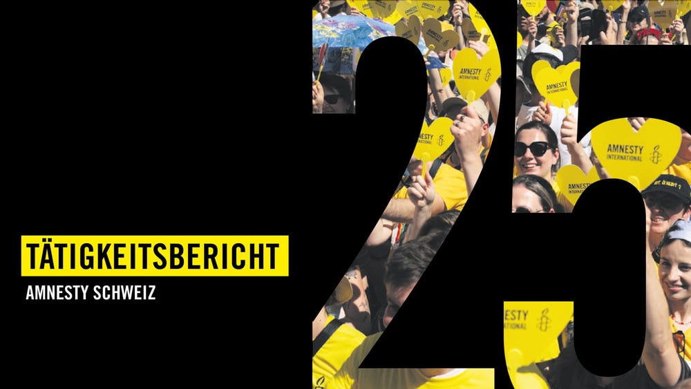 Cover Tätigkeitsbericht Amnesty Schweiz 2025