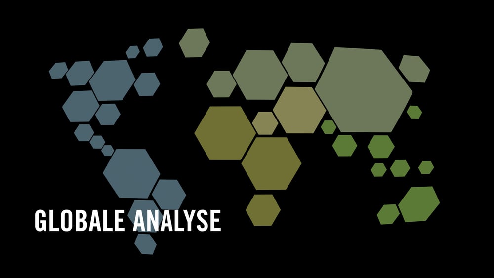 Die Weltkarte mit den Kontinenten als Bienenwaben dargestellt