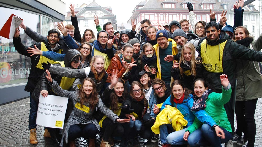 Drehspass mit Berner Rapper Knackeboul in Luzern © Amnesty International