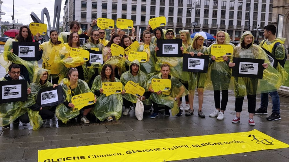 Aktion in Wien während dem DACHL 2019 © Amnesty International