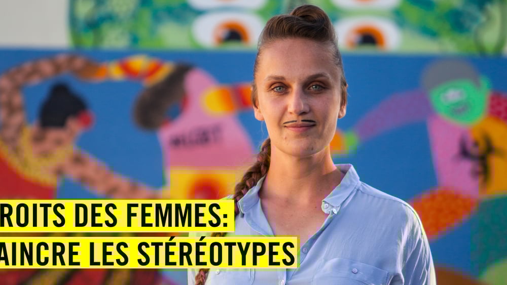 Kashink est une artiste engagée du mouvement street art et graffiti. Elle a notamment collaboré à la campagne d'Amnesty International «Mon corps mes droits». © Charles Devoyer