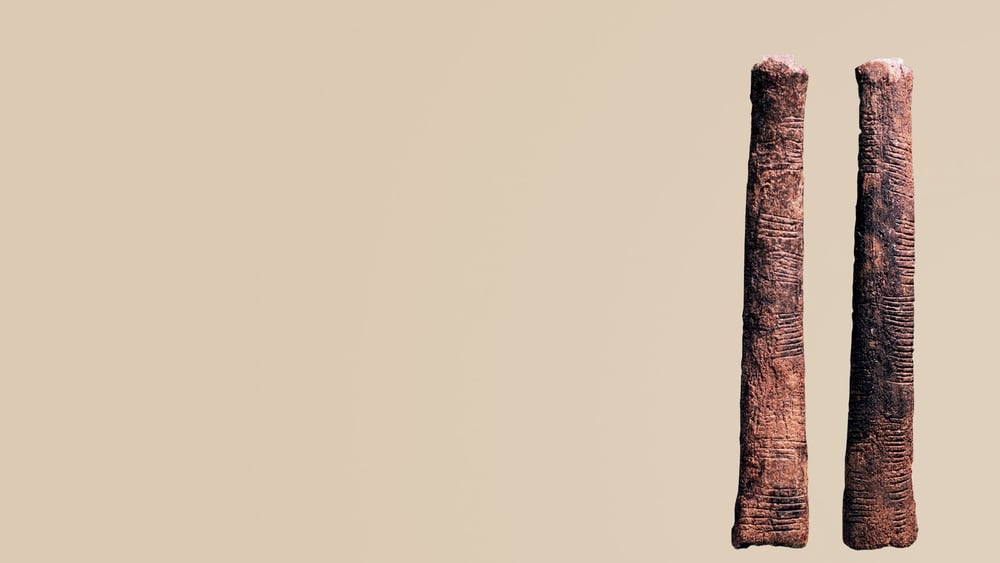 Peut-être le plus ancien instrument de calcul au monde : l’os d’Ishango, trouvé au Congo, fait actuellement partie de la collection de l’Institut royal belge des sciences naturelles. © agefotostock/IMAGO