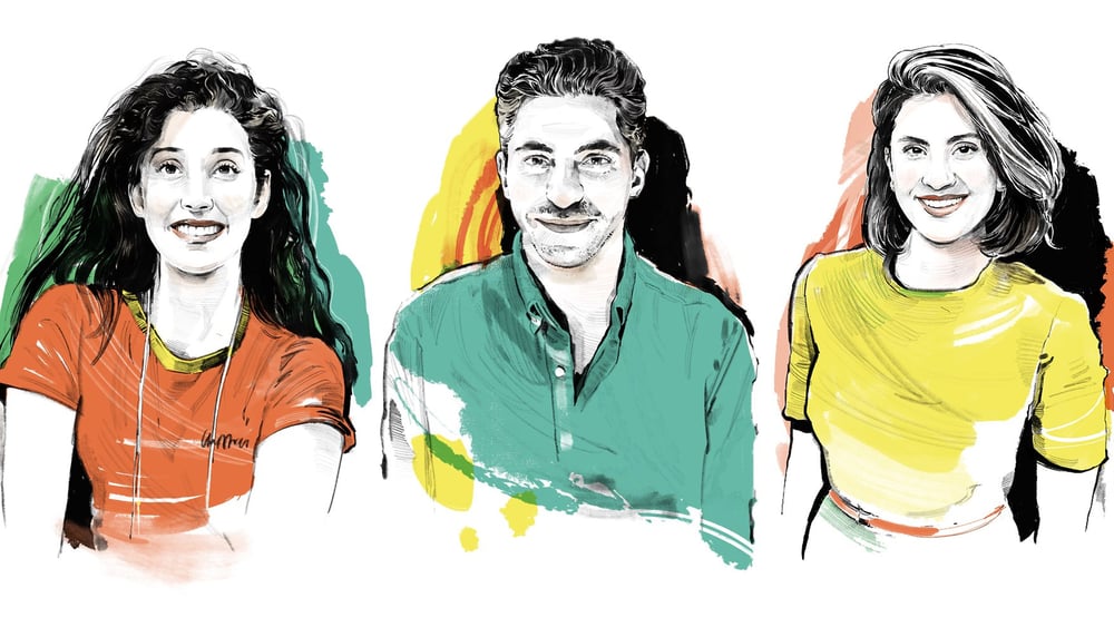 De gauche à droite: Manahel al-Otaïbi, Raïf Badawi et Loujaïn al-Hathloul. © André Gottschalk