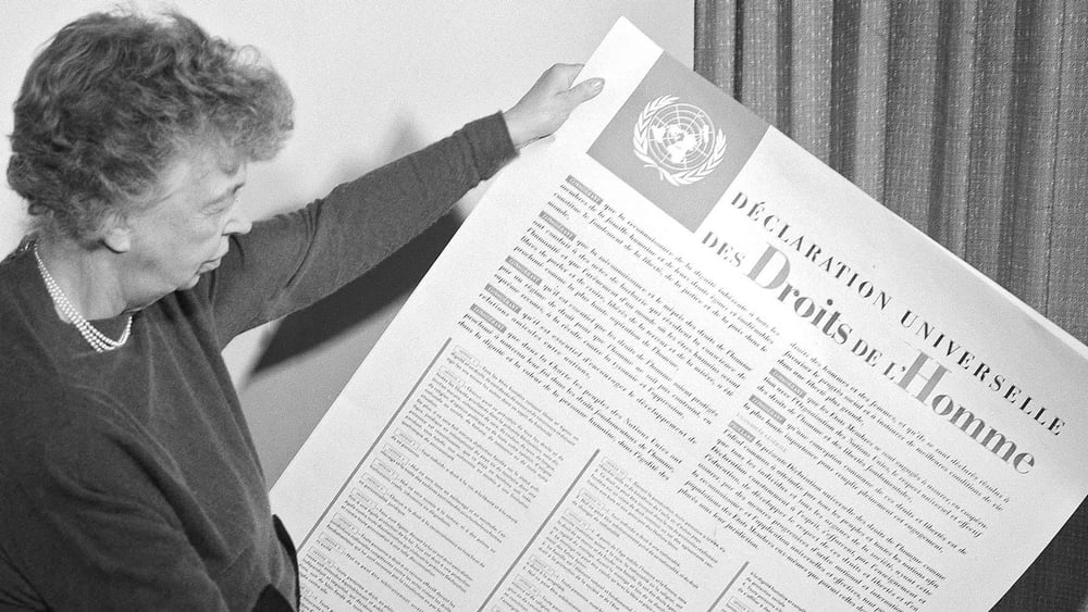 Eleanor Roosevelt et la Déclaration universelle des droits de l'homme. Décembre 1948, New York © UN Photo