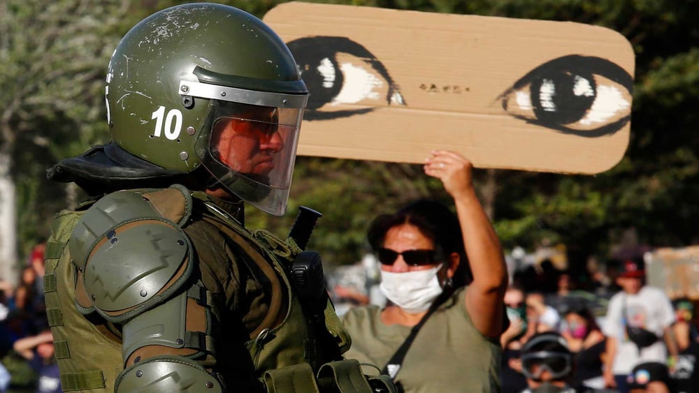 Manifestation antigouvernementale le 18 décembre 2019 à Santiago du Chili © Marcelo Hernandez / Getty Images
