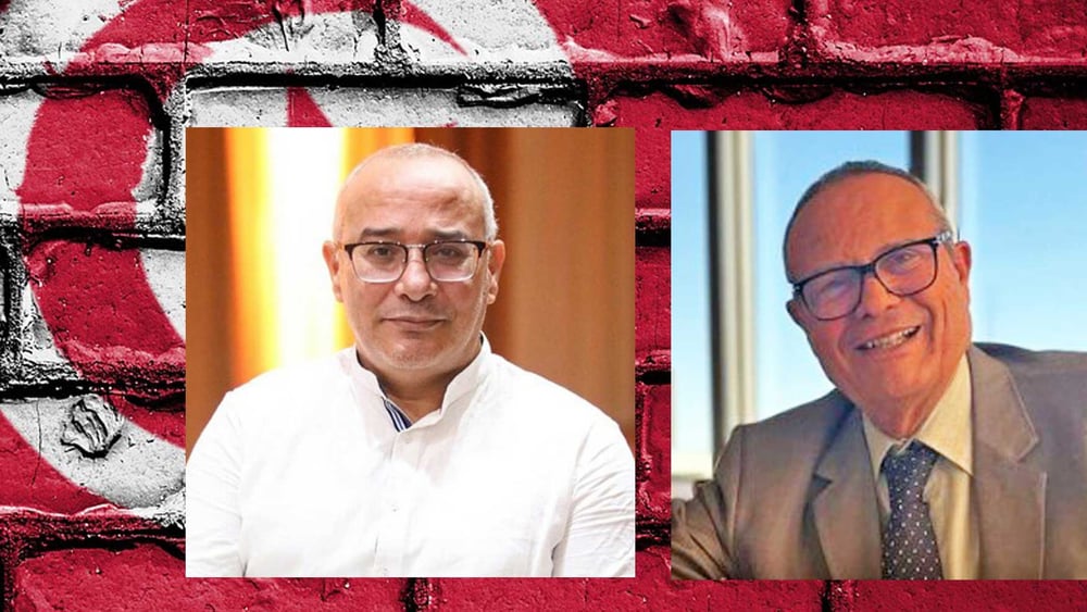 Abderrazak Krimi (gauche) et Mustapha Djemali (droite) © Portraits: Droits réservés / Fond: pixabay