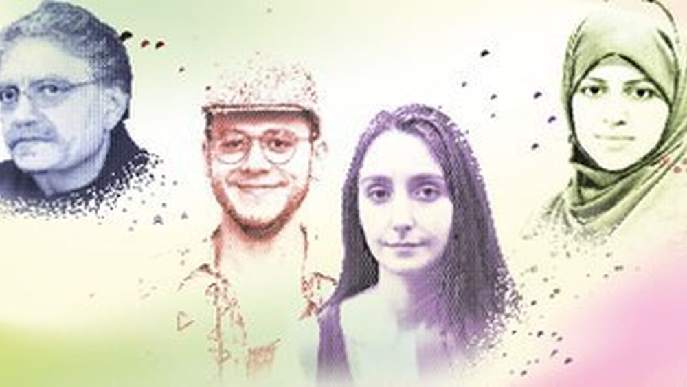 De gauche à droite : Germain Rukuki, Idris Khattak, Özgür Gür & Melike Balkan, Nassima al-Sada et Jani Silva