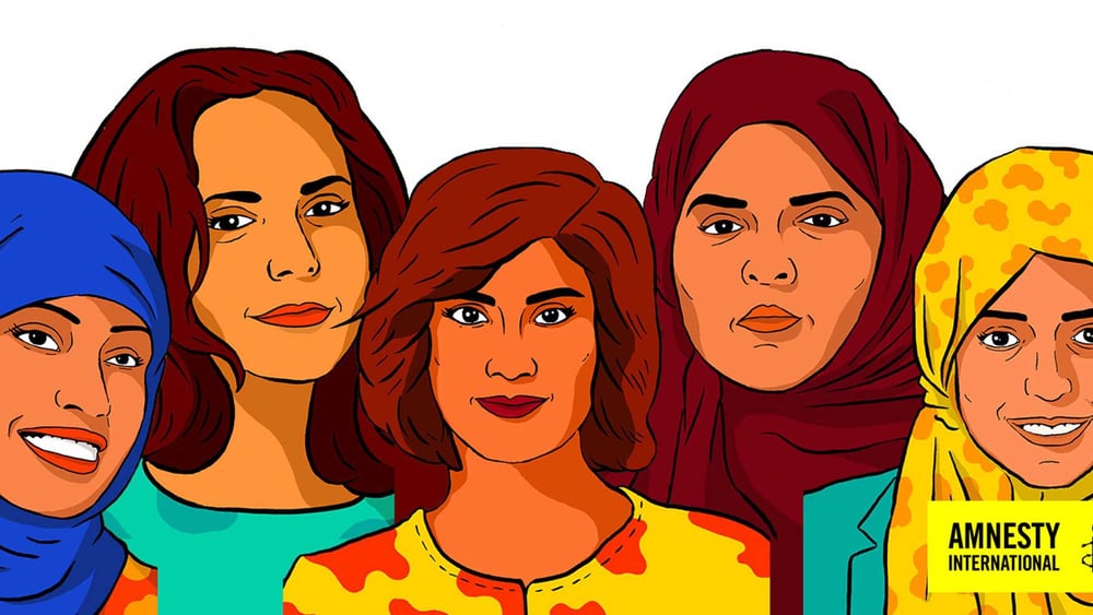Loujain al-Hathloul, Iman al-Nafjan, Aziza al-Youssef, Samar Badawi et Nassima al-Sada © Amnesty International