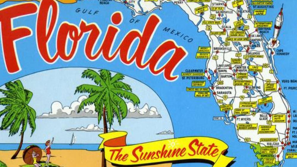 Carte postale datée d'avant le rétablissement de la peine de mort en 1976. © State Archives of Florida