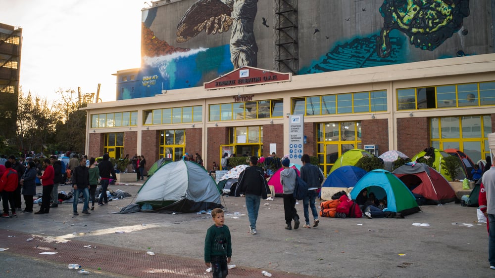Un camp de réfugié·e·s à Lesbos en Grèce, mars 2016. ©Amnesty International / Olga Stefatou