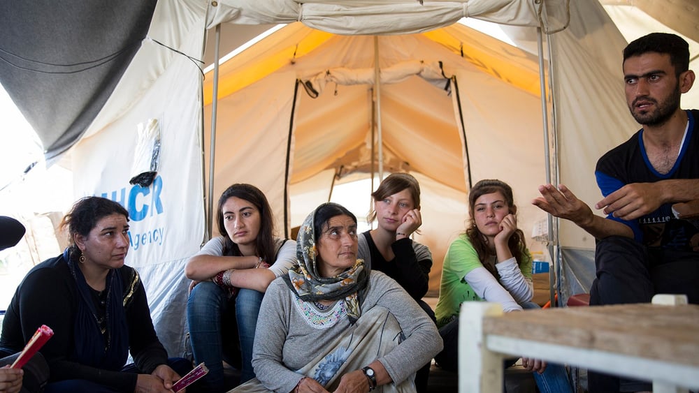 Kurtey Ismaed, une femme yézidie du nord de l’Irak est réfugiée dans le camp de Nea Kavala au nord de la Grèce, 11 juillet 2016. Amnesty International Richard Burton