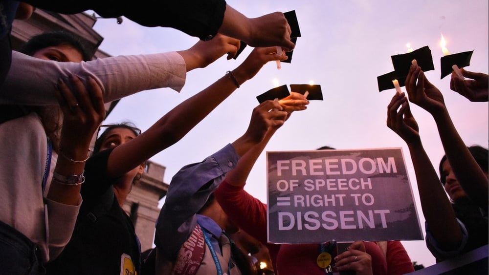 Marche pour les droits humains à Bangalore, Inde, 10 décembre 2018. #AbkibaarManavAdhikar / La démocratie n'est pas garantie en Inde lorsque des ONG comme Amnesty subissent des répressions. © Amnesty International Inde