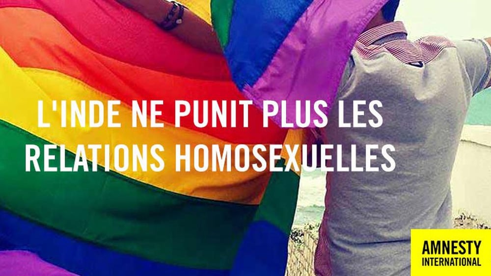 La section indienne d'Amnesty International fête un événement historique: la dépénalisation des relations entre personnes de même sexe. © AI