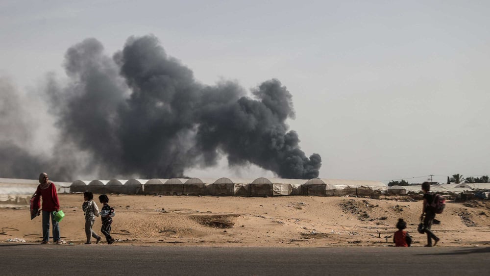 Une «zone de sécurité» bombardée près de Rafah © Ali Jadallah/Anadolu via Getty Images