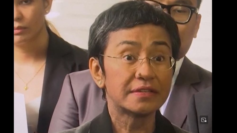 La journaliste philippine et lauréate du prix Nobel Maria Ressa lors de la Journée internationale des droits de l'homme 2022 à Manille. © Amnesty International (snapshot vidéo)