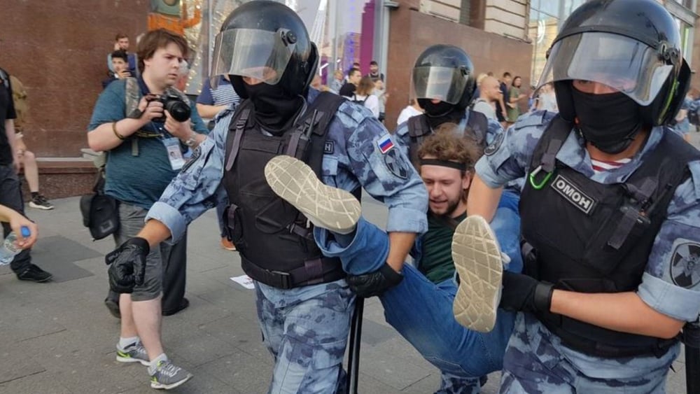 Le 3 août, plus de 590 manifestants ont été arrêtés au centre de Moscou. © Amnesty International